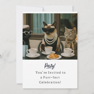 Cat Birthday Party Invitation card