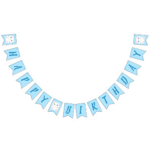 Cat Birthday Party Kitty Blue Bunting Flags