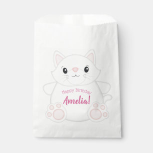 Cat Birthday Party Kitty Pink Favour Bag