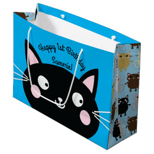 Cat Birthday Party Large Gift Bag