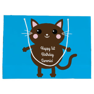 Cat Birthday Party Large Gift Bag