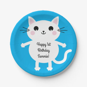 Cat Birthday Party Paper Plate