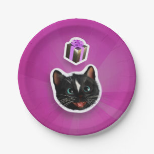 Cat Birthday Party Paper Plate