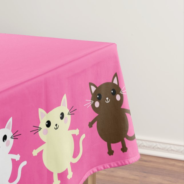 Cat Birthday Party Tablecloth (In Situ)