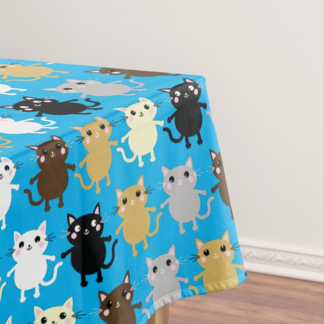 Cat Birthday Party Tablecloth (In Situ)