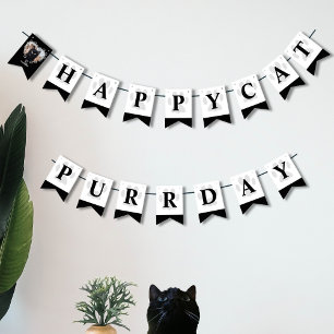 Cat Birthday Pet Photo Paws Party Bunting Flags