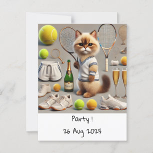 Cat Birthday Themed for Tennis Player  Postcard