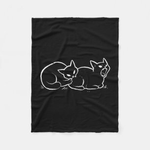 Cat biting cat butt funny cat meme humour fleece blanket