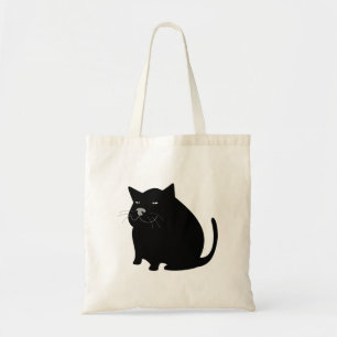 cat, black, big, fat tote bag