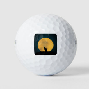 Cat Black Cat Full Moon Halloween Animal Kitten Golf Balls