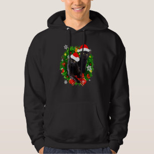 Cat Black Hat Santa Claus Merry Christmas Hoodie