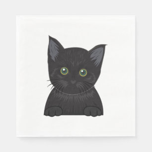 Cat Black Napkin