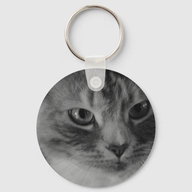 Cat (Black & White) Keychain (Front)