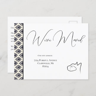 Cat Black & White We’ve Moved, Change of Address Postcard