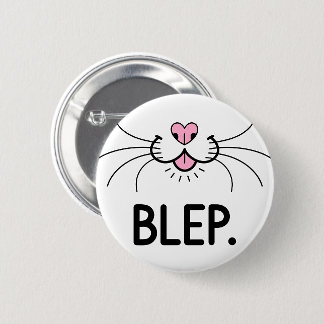 Cat Blep Cute Tongue 2 Inch Round Button (Front & Back)