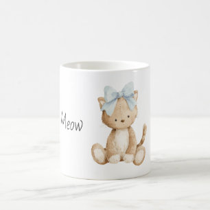 Cat Blue Bow Coffee Mug
