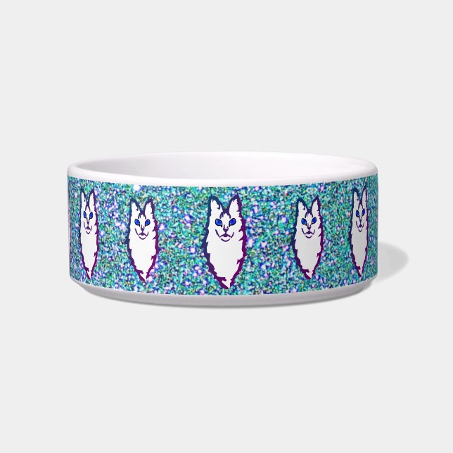 Cat - Blue Eyed Angora Bowl (Front)