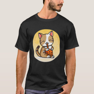 Cat Boba Kawaii Japanese Anime Cat Bubble Tea Neko T-Shirt