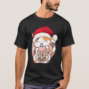 Cat Boba Tea Bubble Kawaii Anime Japanese Girl Chr T-Shirt