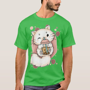 Cat Boba Tea Bubble Tea Anime Kawaii Japanese Neko T-Shirt