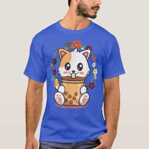 Cat Boba Tea Bubble Tea Anime Kawaii Neko 570 T-Shirt