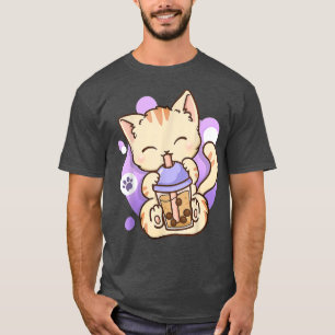 Cat Boba Tea Bubble Tea Anime Kawaii Neko Birthday T-Shirt