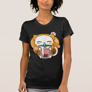 Cat Boba Tea Bubble Tea Anime Kawaii Neko Gifts Gi T-Shirt