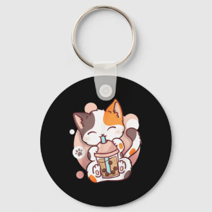 Cat Boba Tea Bubble Tea Anime Kawaii Neko  Keychain
