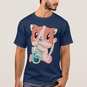 Cat Boba Tea Bubble Tea Anime Kawaii Neko Kids Tee