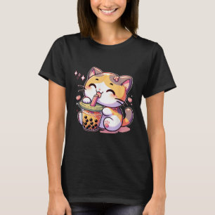 Cat Boba Tea Bubble Tea Anime Kawaii Neko Kids Tee