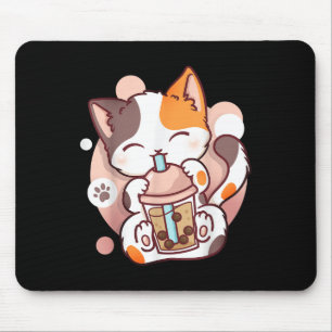Cat Boba Tea Bubble Tea Anime Kawaii Neko  Mouse Pad