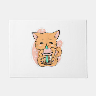 Cat Boba Tea Bubble Tea Anime Kawaii Neko of Cute Doormat