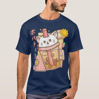 Cat Boba Tea Bubble Tea Anime Kawaii Neko Shirt Ca