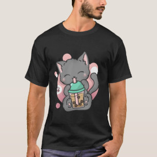 Cat Boba Tea Bubble Tea Anime Kawaii Neko T-Shirt