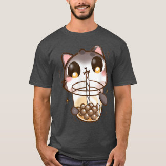 Cat Boba Tea Bubble Tea Anime Kawaii Neko T-Shirt