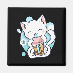 Cat Boba Tea Bubble Tea Kawaii Anime Japanese Neko Magnet
