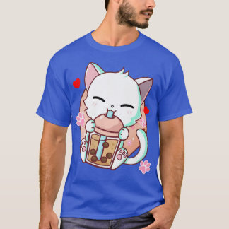 Cat Boba Tea Bubble Tea Kawaii Anime Japanese Neko T-Shirt