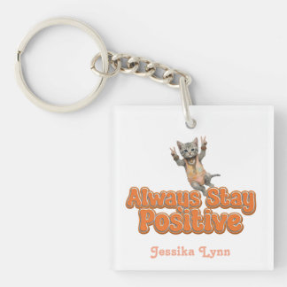 Cat Boho Hippie custom personalized Hippie Keychain