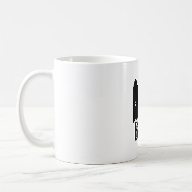 Cat Boo! Funny Hiding Peekaboo Scary Halloween Cat Coffee Mug (Left)