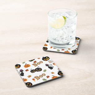 Cat Boo Halloween Coaster