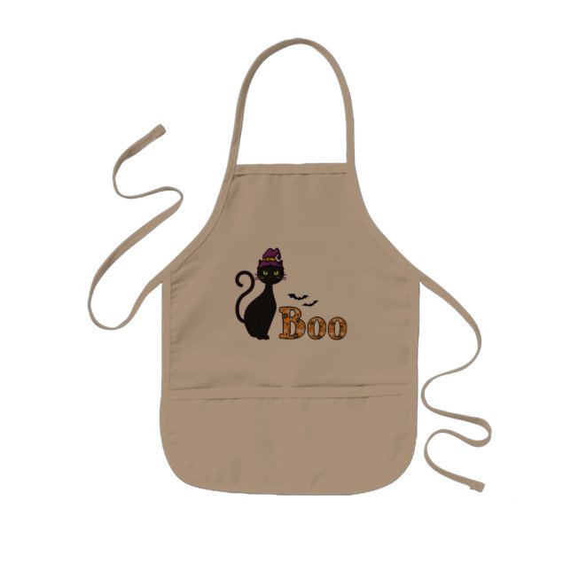 Cat Boo Halloween Kids Apron (Front)