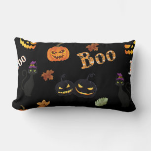 Cat Boo Halloween Lumbar Pillow