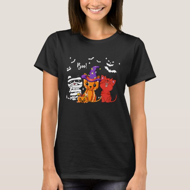 Cat Boo Halloween T-Shirt (Front)