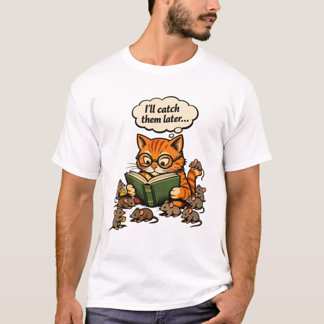 cat book T-Shirt (Front)