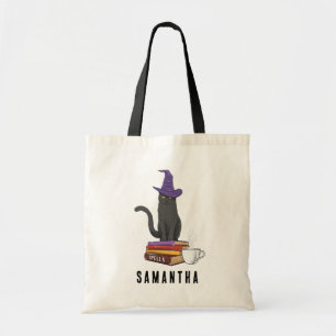 Cat Books Potion and Spells Halloween Personalized Tote Bag