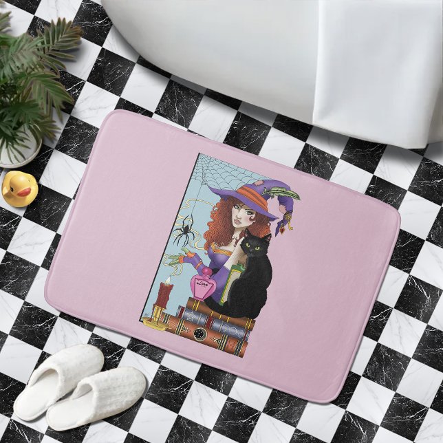 Cat Books Witch Potions  Bath Mat (Creator Uploaded)