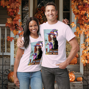 Cat Books Witch Potions T-Shirt