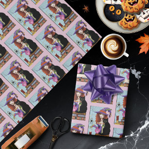 Cat Books Witch Potions Wrapping Paper