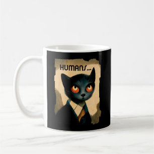 Cat Bored By Humans   Art For Cat Lover Coffee Mug