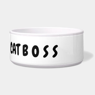Cat Boss - cat ceramic food bowl